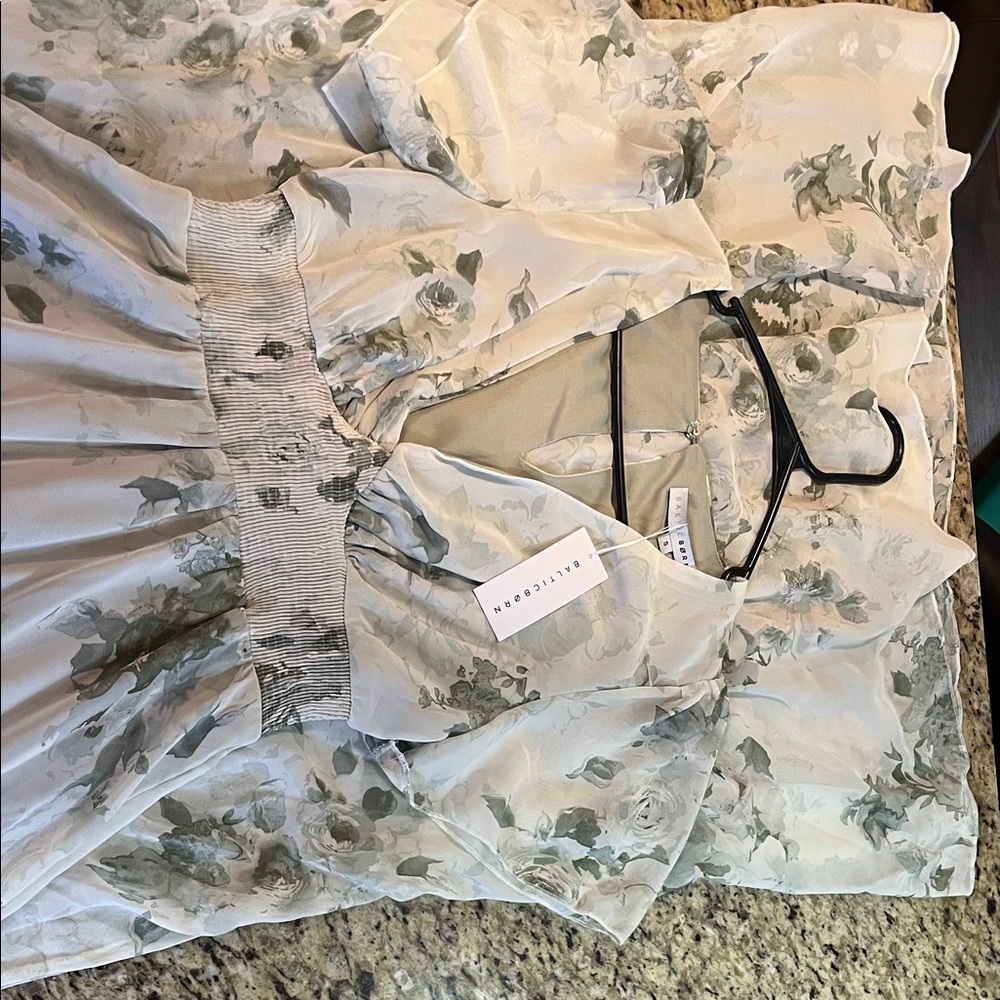 Baltic Born Sage Floral Maxi Dress with V-Neck - Picture 3 of 10